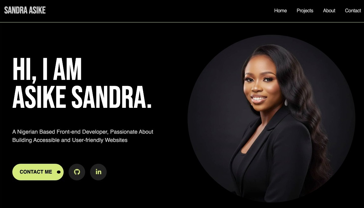 Personal Portfolio Website UI