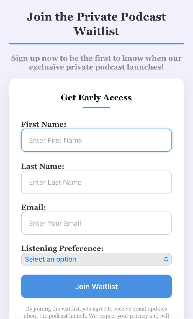 Signup Page UI